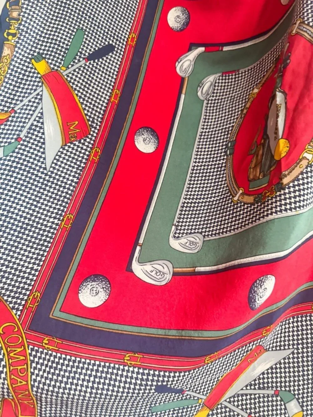 Silk Scarf 80's Royal Golf Company classic by Lowson.